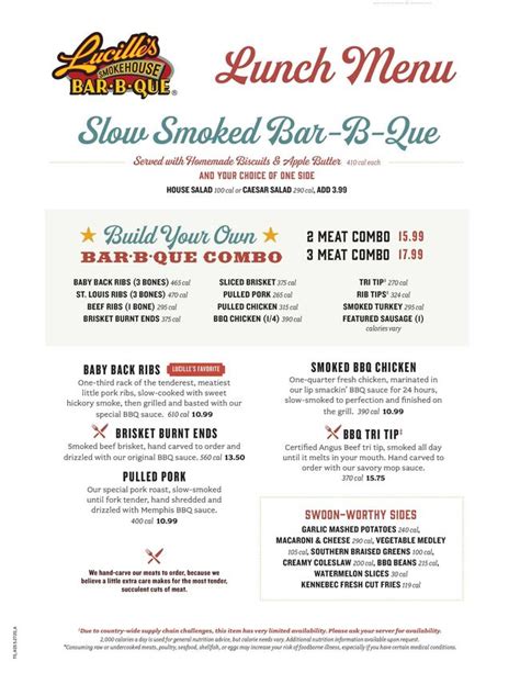 Online Menu of Lucilles Smokehouse Bar-B-Que Restaurant, Tempe, Arizona ...