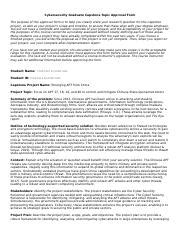 Cybersecurity Capstone Topic Approval Form Docx Cybersecurity