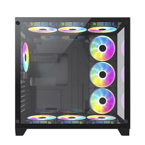 Gabinete Gamer Superframe Cube Mid Tower Vidro Temperado Atx Black