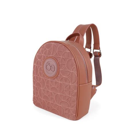 Backpack Textil Monograma Bordado Color Rosa Cloe Factory Store