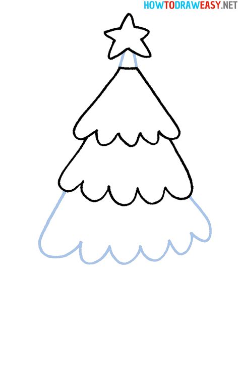how to draw a step by step christmas tree