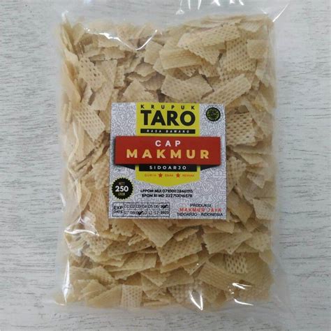 Kerupuk Taro Putih Mentah Krupuk Bentuk Jaring Kotak Kotak Krupuk Enak