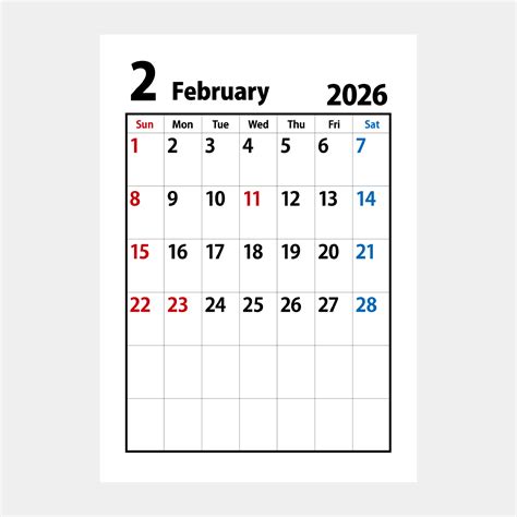 [無料]2026年シンプルA4縦カレンダー（1月〜12月）No.2026-093 - Mushroom Yawn FREE Calendar
