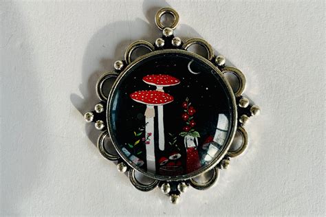 Artistic Pendant Mushroom And Nude Pendant Mushroom Jewelry Nude Jewelry Artsy Pendant