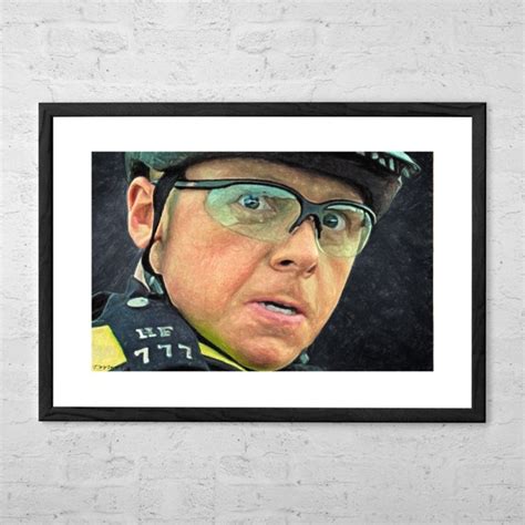 Nicholas Angel Painting Art Print Hot Fuzz Unique Movie Etsy