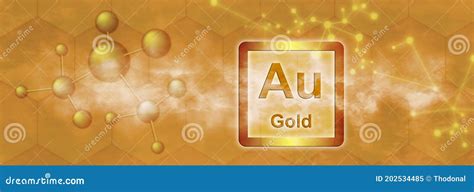 Au Symbol. Gold Chemical Element Stock Illustration - Illustration of ...