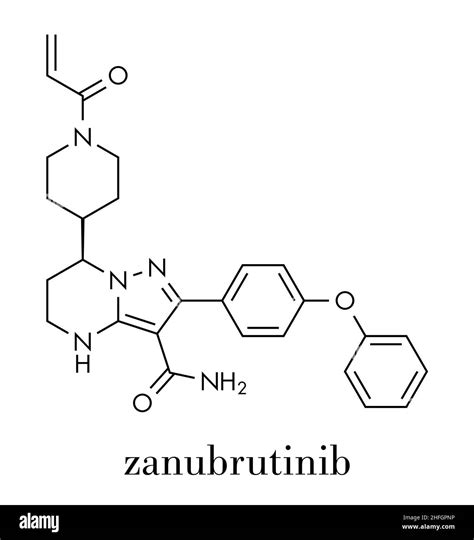 Molécula de medicamento contra el cáncer de Zanubrutinib Fórmula