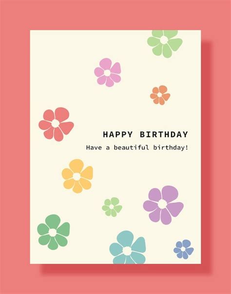 Premium Vector Colorful Floral Birthday Card Template