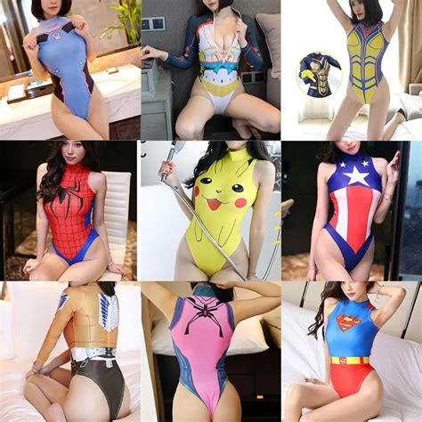 Anime Cosplay Swimsui Tankini Swimsuits Women Girls Sexy Bikini Swimwear Bodysuit D Printin