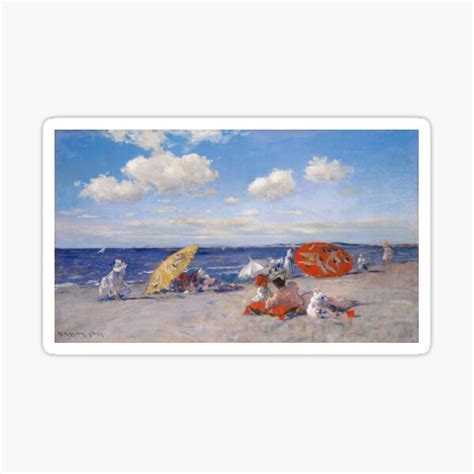 At The Seaside William Merritt Chase 1892 Coastal Art Sticker By