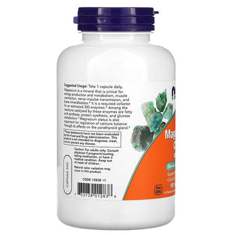 NOW Foods магний в капсулах 400 мг 180 растительных капсул магне лучший ...