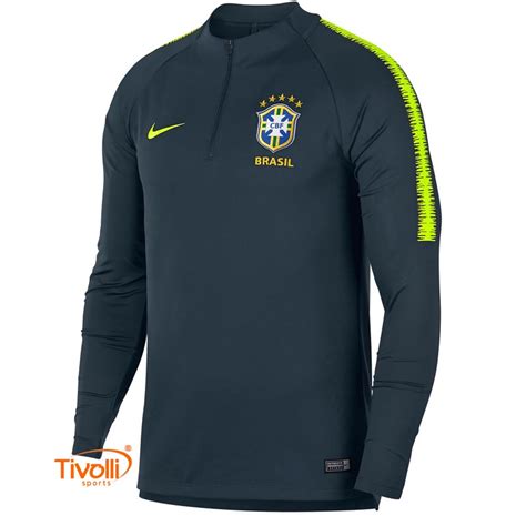 Camisa Brasil CBF Treino Nike Drill Manga Longa Masculina