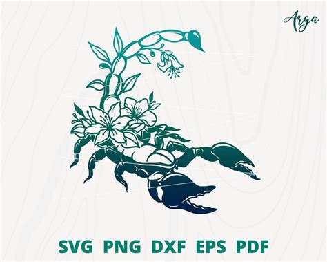 Skorpion Svg Skorpion Mit Blume Skorpion M Dchen Svg Skorpion Svg