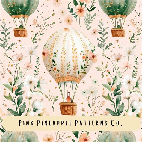 Seamless Hot Air Balloon Pattern Seamless Rainbow Rainbow Hot Air Balloon Balloon Seamless