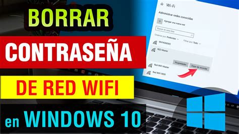 Como eliminar contraseña de wifi en Windows 10 2024 borrar clave wifi