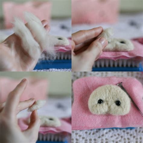 Изготовление брошки в виде ежика в технике сухое валяние