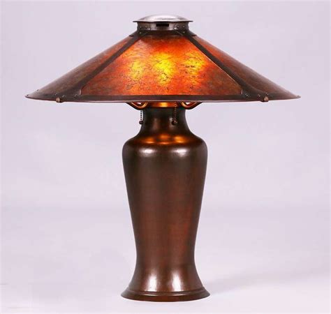 Dirk Van Erp Milkcan Shaped Hammered Copper Lamp Base C1920s With A Contemporary Luke Marshall