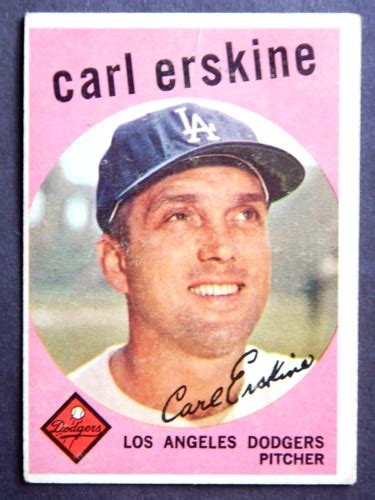 Carl Erskine Topps Baseball Card Los Angeles Dodgers Vg Ebay