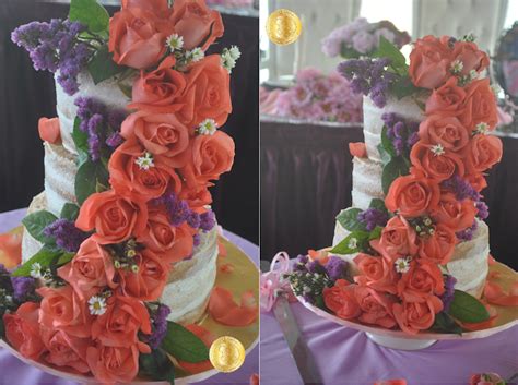 PATYSKITCHEN NAKED WEDDING CAKE ROSE PEACH