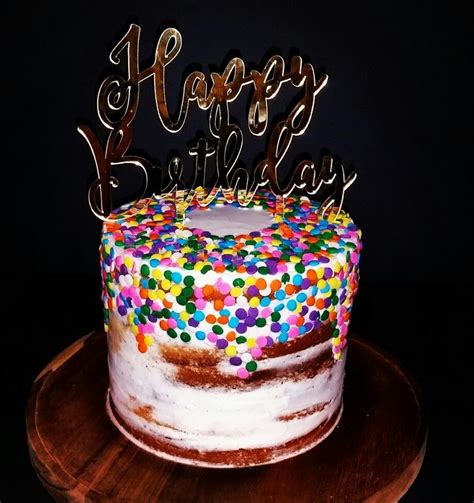 Semi Naked Cake With Confetti Sprinkles