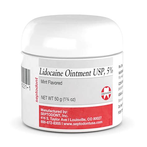 Lidocaine Ointment Usp 5 Mint 50g Septodont Noble Dental Supplies