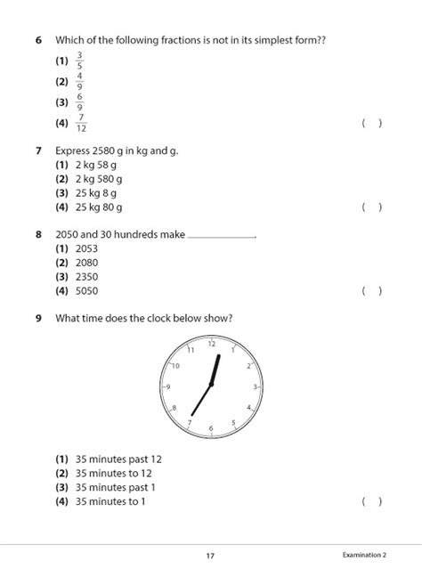 Primary 3 Mathematics Practice Papers Cpd Singapore Education Services Pte Ltd