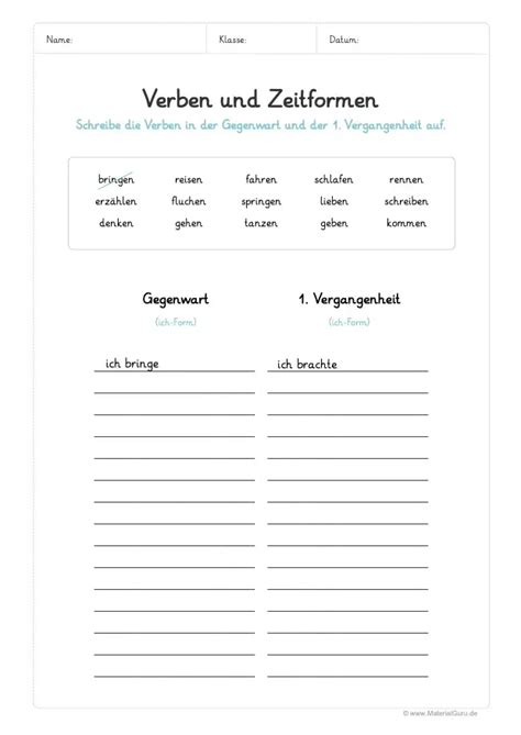 Verben Materialguru