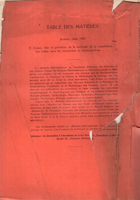 Bulletin International de l Académie Polonaise des Sciences et des