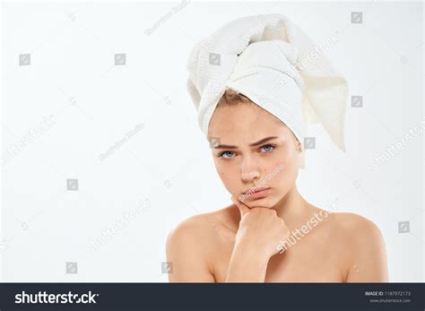 Naked Woman Towel On Her Head Stock Photo 1187972173 Shutterstock