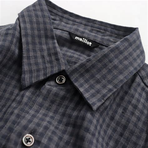 maillot mature マイヨマチュア Linen Check Regular Shirt リネンチェックレギュラーシャツ MAS