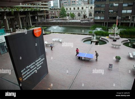 LONDON - AUG 12: Outside view of Barbican Center, the largest ...