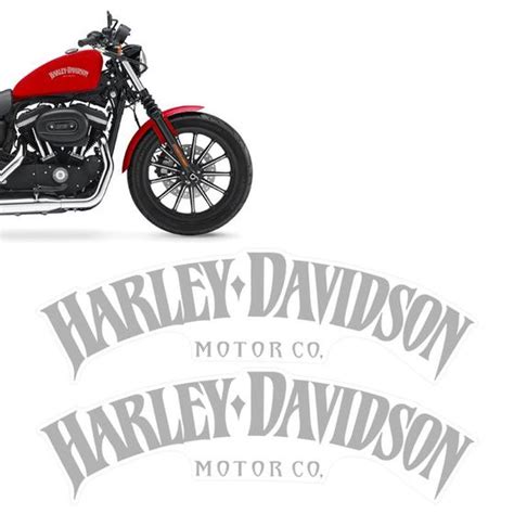 Adesivos Tanque Moto Harley Davidson Motor Co Emblema Prata Sportinox