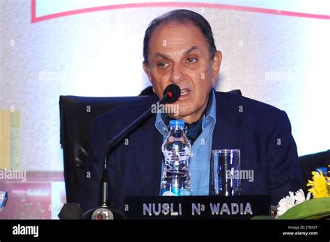 Kolkata India 07th Aug 2017 Nusli N Wadia Gives Speech During The