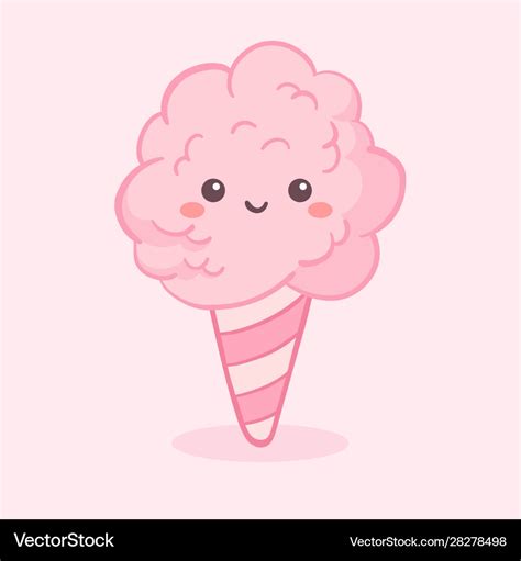 Cute pink cotton candy cartoon Royalty Free Vector Image