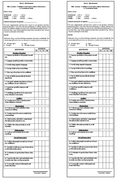 Learners Confidence Level Questionnaires - Survey: Questionnaire Title