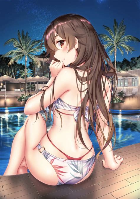 Sahara Harumachi Hashira Sex And Dungeon Highres Official Art Ass Bikini Blush Brown