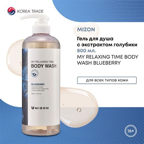 Гель для душа с экстрактом голубики MIZON MY RELAXING TIME BODY WASH ...