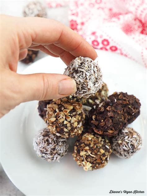 Vegan Chocolate Almond Date Truffles Dianne S Vegan Kitchen