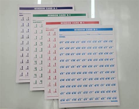 multiplication window card printable easy math printable art