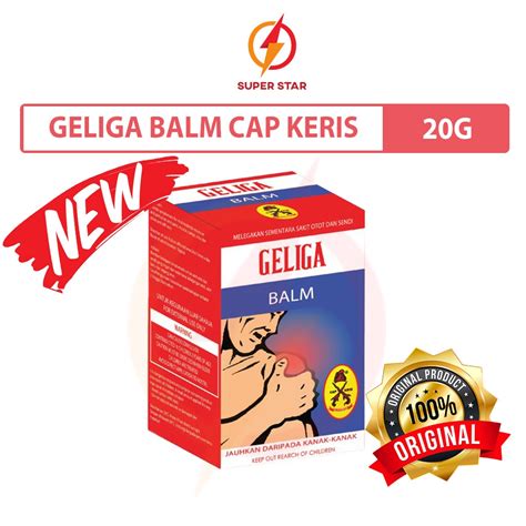 Geliga Balm Cap Keris 20g Shopee Malaysia