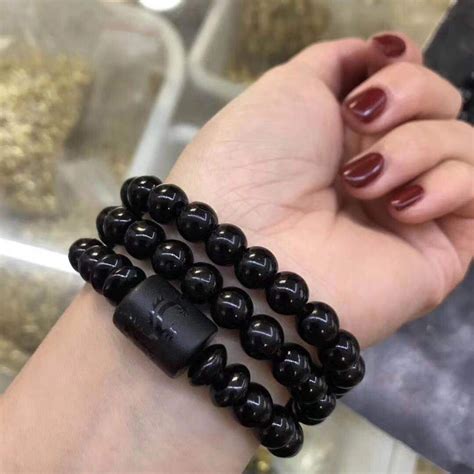 Браслет из натурального черного турмалина 6/8/10 мм, браслет из ...