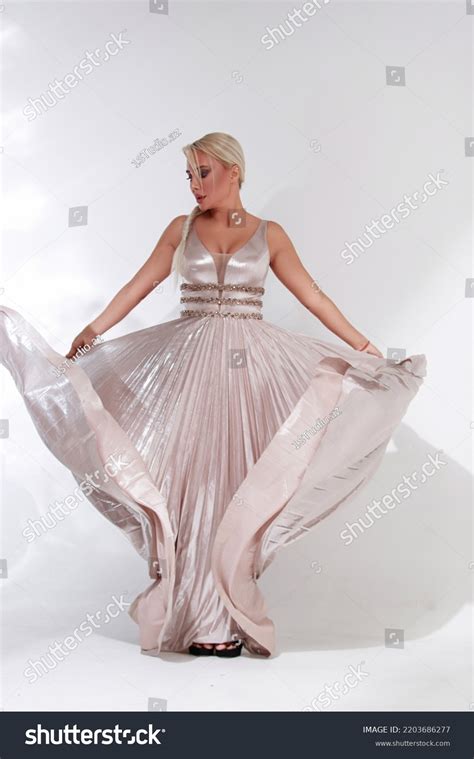 Sexy Blonde Woman Posing White Background Stock Photo 2203686277 Shutterstock