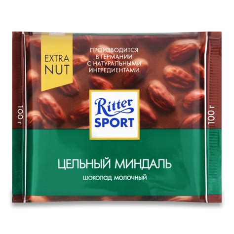 Шоколад Ritter Sport Молочный Цельный Миндаль 100гр п/п (Германия ...