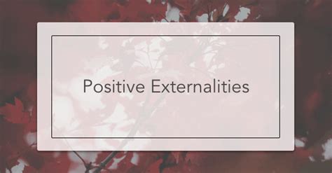 Positive Externalities Explained - Intelligent Economist