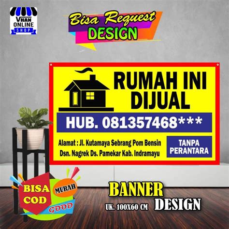 Banner Spanduk Jual Rumah Simple Keren Kuat Tahan Lama Lazada Indonesia