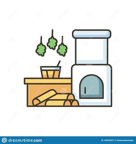 Russian Banya RGB Color Icon Stock Vector - Illustration of oven