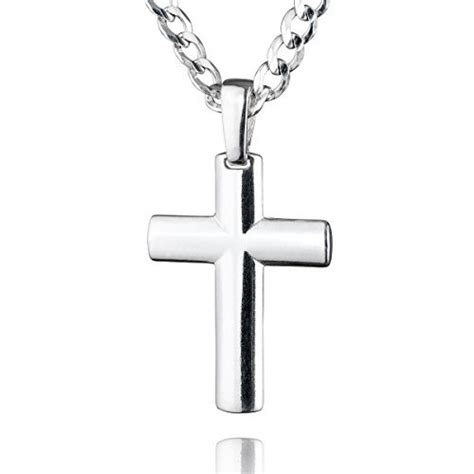 Sterll Herren Kette Echt Silber Kreuz Anhänger Aus Sterlingsilber 925 50cm Schmucketui Männer