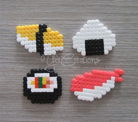 Pixel Art Sushi Set Hama Beads Perler Party Favor By Ylecreations