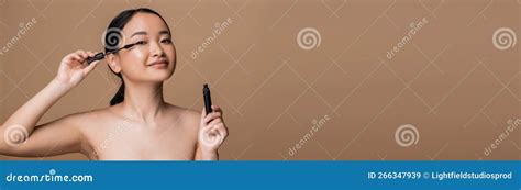 Pretty Asian Woman With Naked Shoulders Stock Image Image Of Attractive Horizontal 266347939
