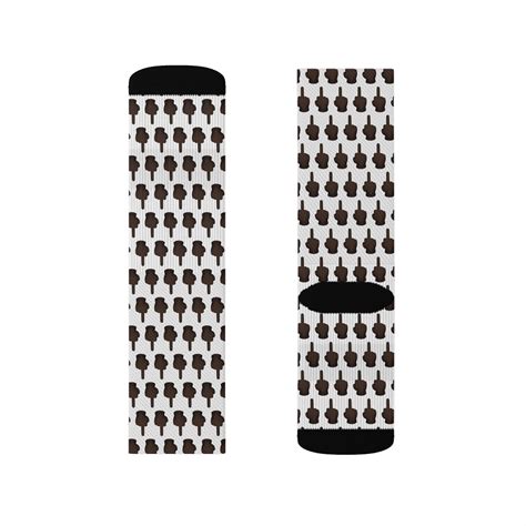 Black Middle Finger Fuck You Emoji Cushioned Crew Socks Etsy